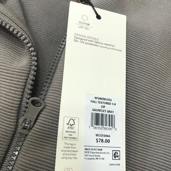 Calia Women's Fall Textured 1/4 Zip in Gauntlet Gray size XXL NWT - Picture 8 of 8